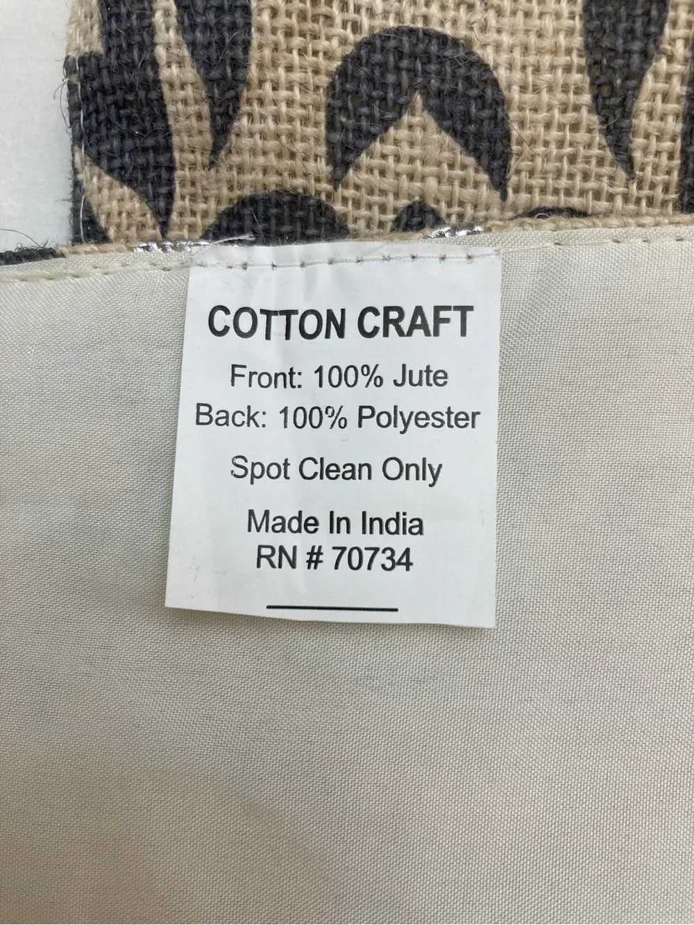 Cotton Craft Beige, Gray and Silver Damask Jute Table Runner 72”X 13.5”. New